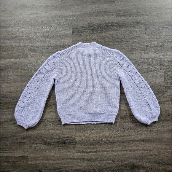 Aritzia Little Moon Purple Gardenia Pointelle Mohair Crewneck Sweater Size XXS - Picture 15 of 15